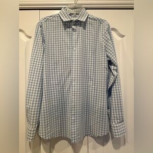 Mizzen+Main Light Blue & White Gingham Button-Down Shirt